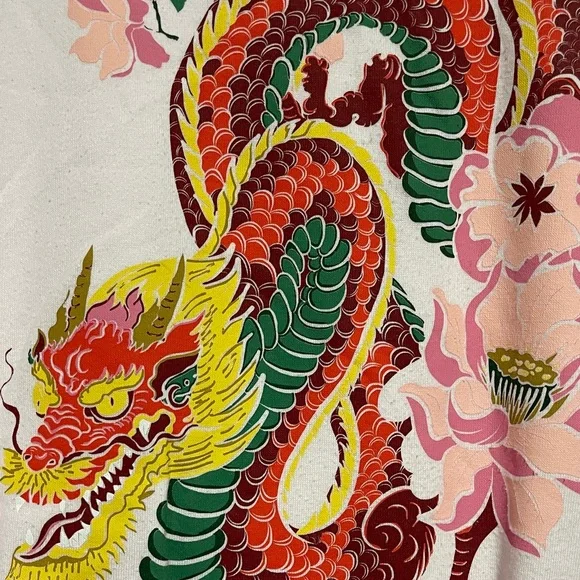 Grayson Threads Pink Sweatshirt with Dragon and Floral Design - Picture 4 of 4